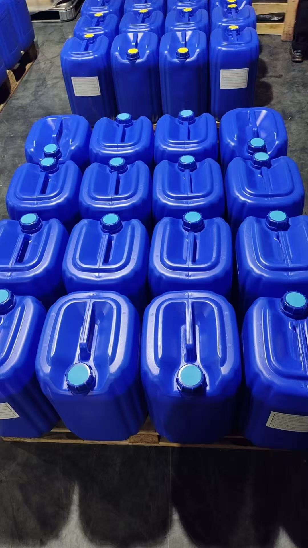 Palletised small-pack containers prepared for export shipment